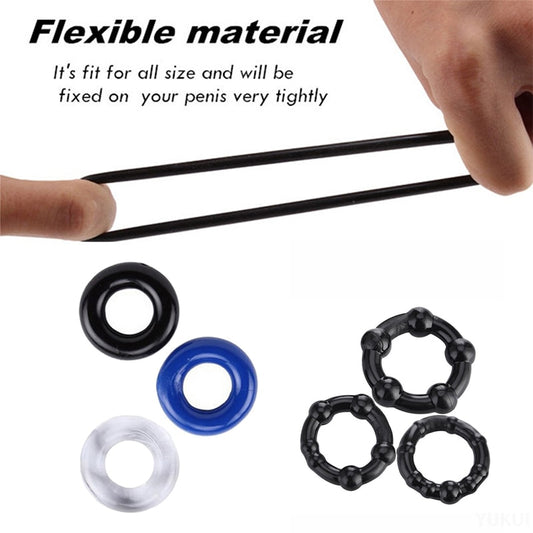 3 Pcs/Set Cock Ring Delay Ejaculation Adult Toys For Men Dick