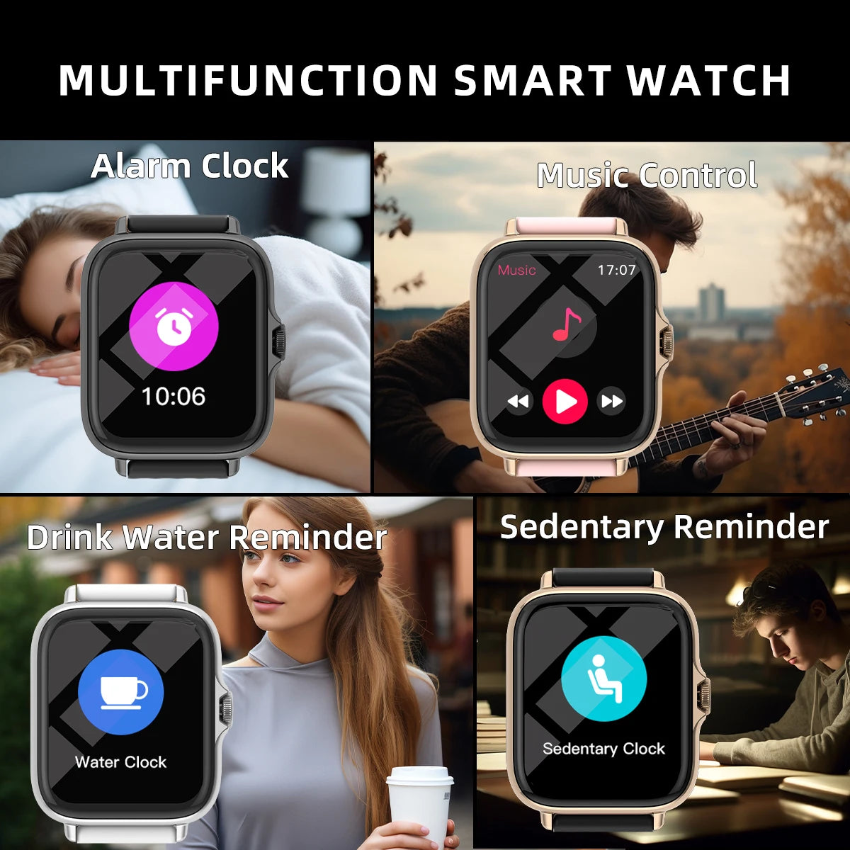 1.83'' Waterproof Smart Watch with Message Answer Call Sleep